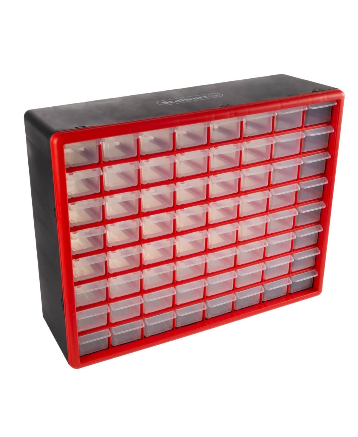 Storage Drawer Multi-Compartment Organizer by Stalwart Red 64 Bin