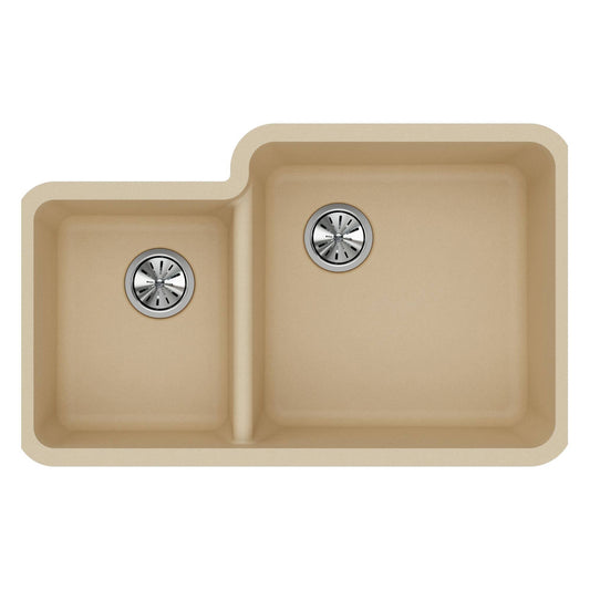 Elkay Quartz Classic 33-in Double-Bowl Undermount Sink in Sand