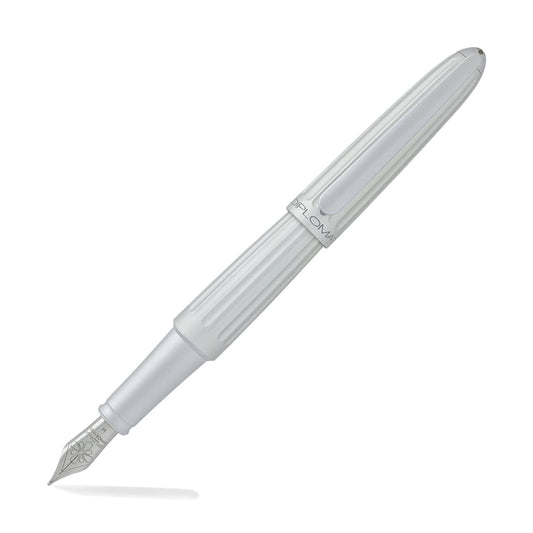 Diplomat D40303023 Aero Fountain Pen with Steel Fine NIB - Matt Silver