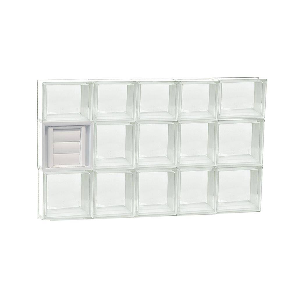 Clearly Secure 32.75 in. x 21.25 in. x 3.125 in. Frameless Clear Glass Block Window with Dryer Vent