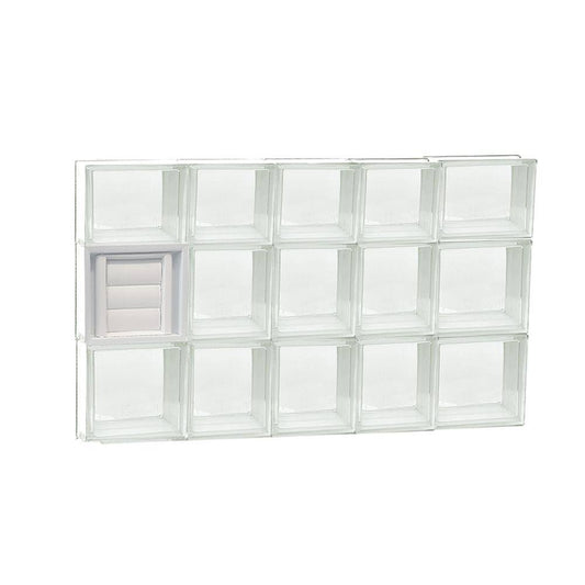 Clearly Secure 32.75 in. x 21.25 in. x 3.125 in. Frameless Clear Glass Block Window with Dryer Vent