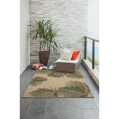 Bradly Floral Green Indoor / Outdoor Area Rug Bay Isle Home Rug Size  Rectangle 410