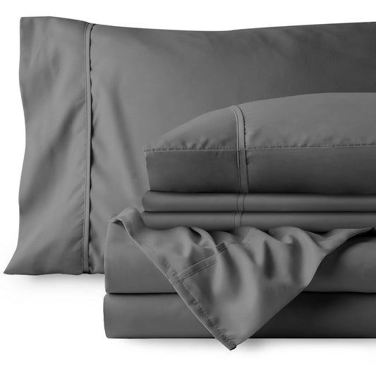 Bare Home Microfiber Deep Pocket Sheet Set - King - Grey