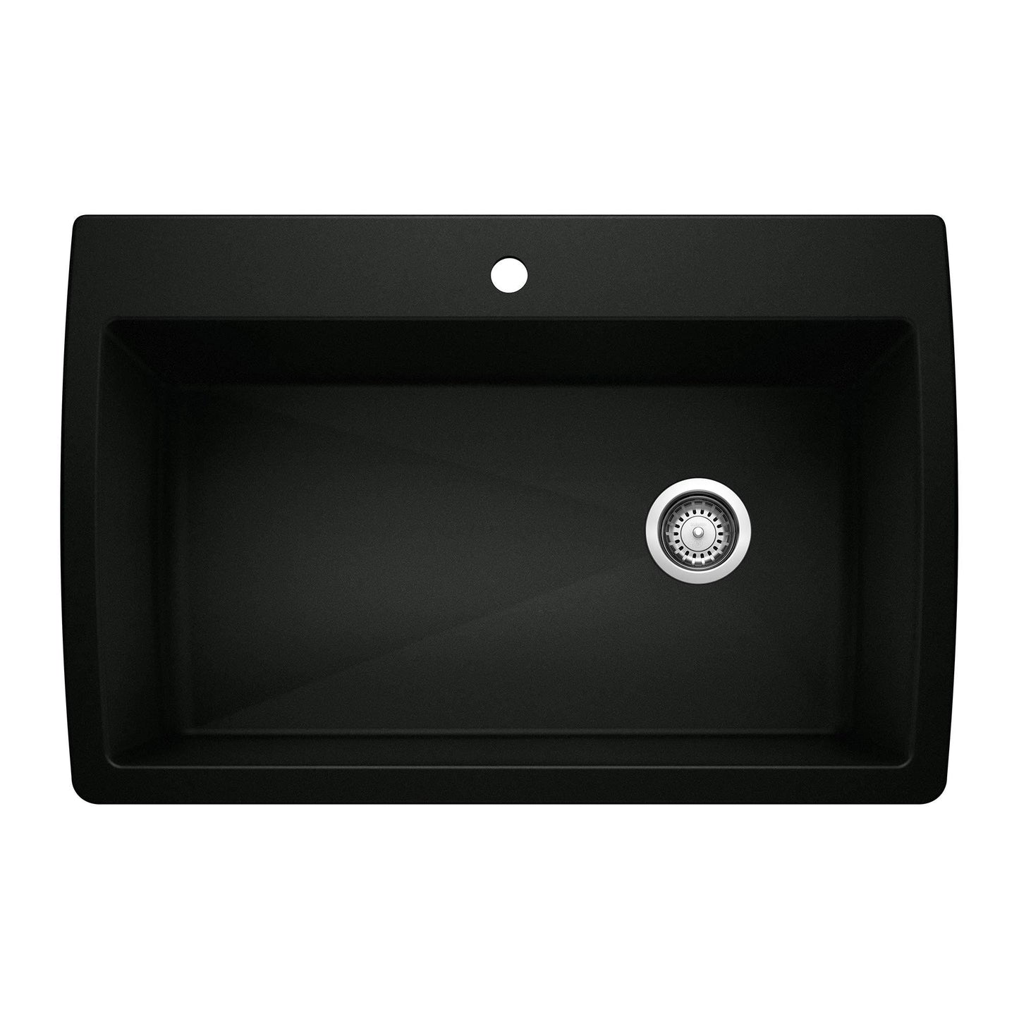 Blanco 442917 Diamond Super Single Dual-Mount Kitchen Sink in Coal Black