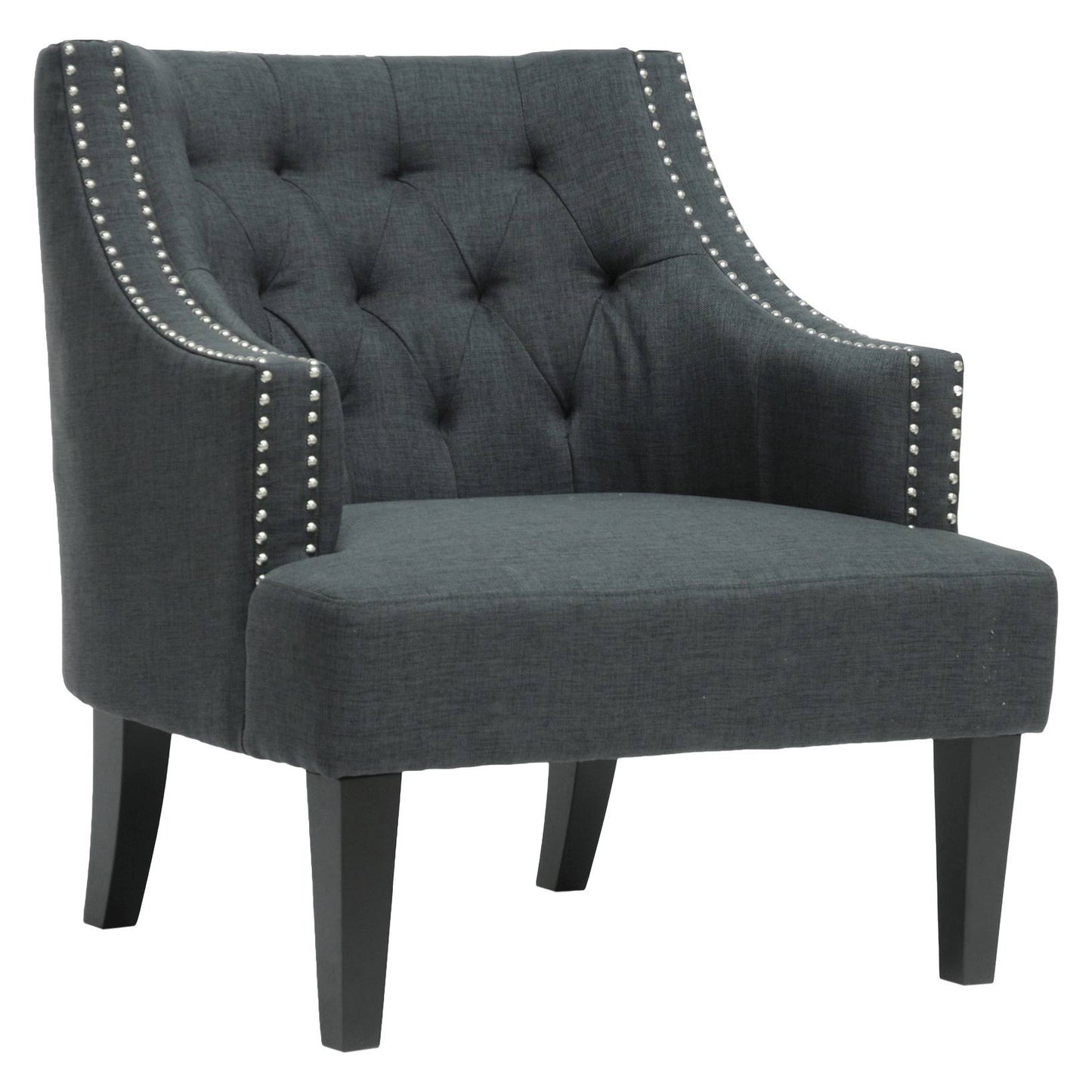 Baxton Studio Millicent Gray Linen Arm Chair