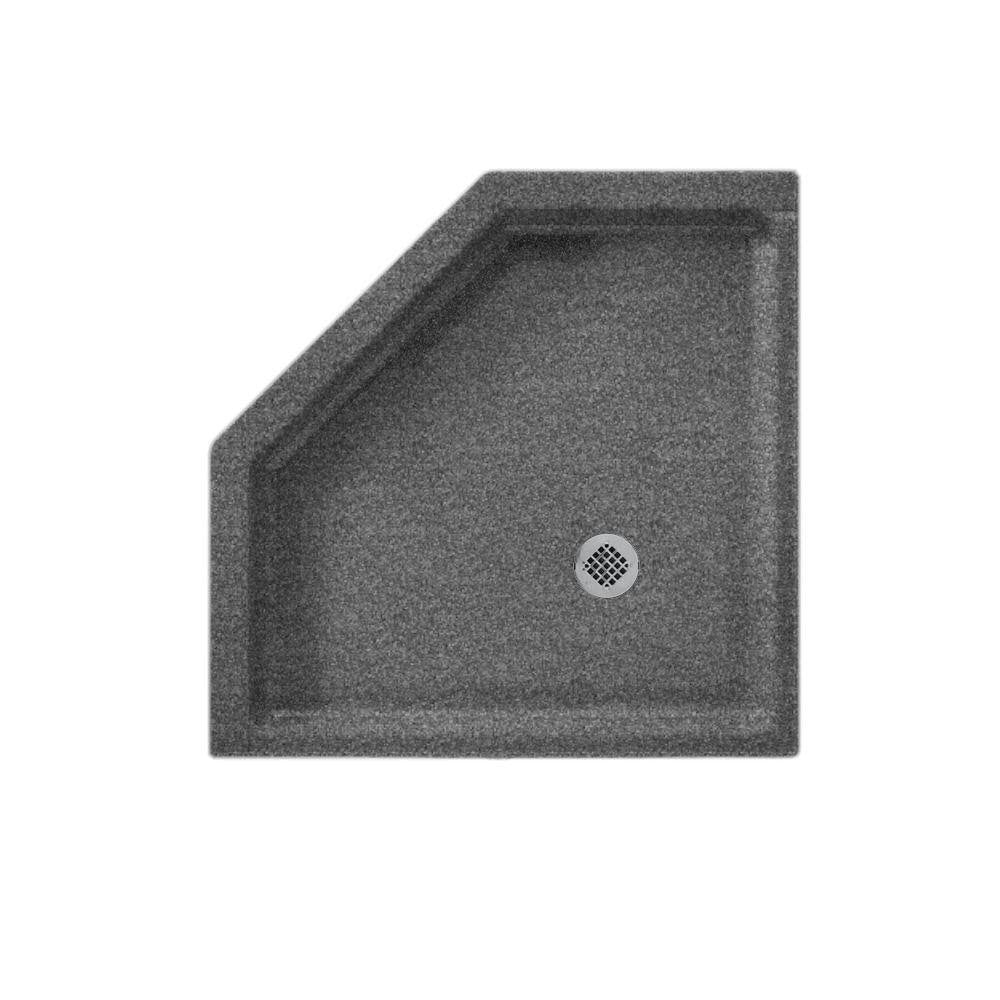 Swanstone SS-38NEO-012 Solid Surface Neo-Angle Shower Base, 38-in L x 38-in H x 5.5-in H, Night Sky