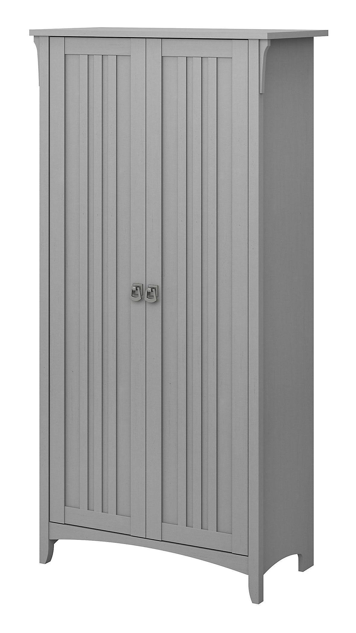 Salinas Tall Storage Cabinet with Doors Cape Cod Gray - Bush Furniture