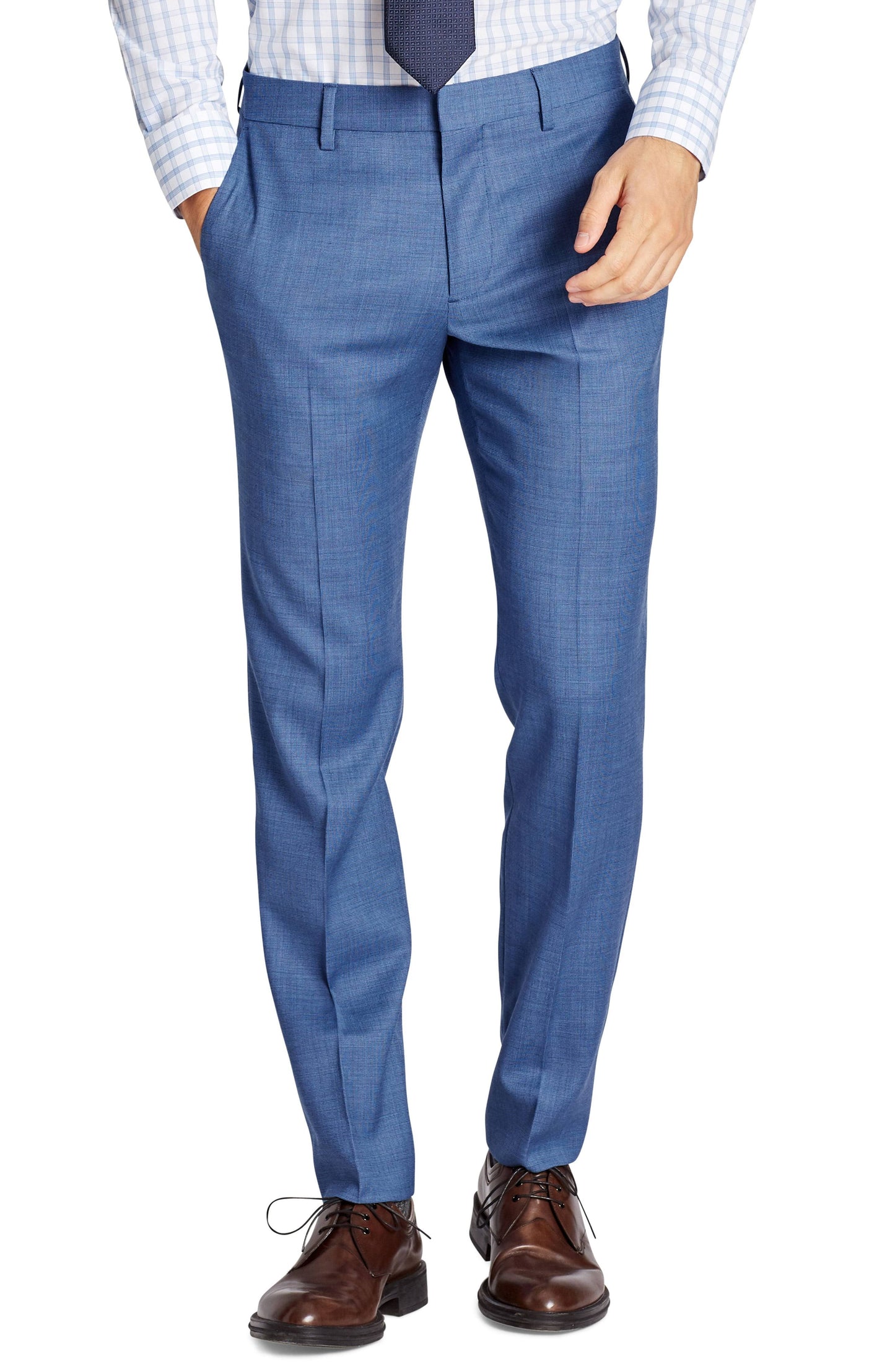 Bonobos Jetsetter Flat Front Solid Stretch Wool Trousers, Size 36x37 - Brighter Blue at Nordstrom Rack