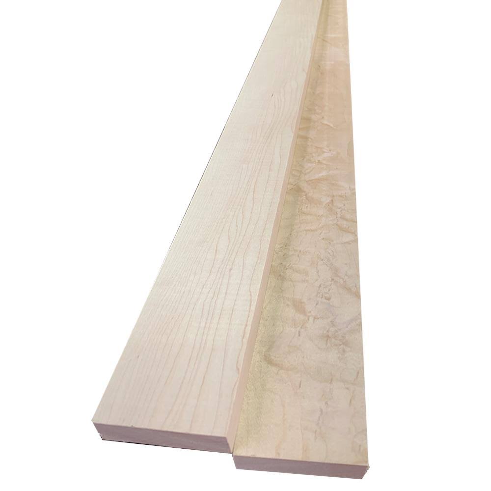 Swaner Hardwood 1 in. x 3 in. x 6 ft. Hard Maple S4S Board (2-Pack)