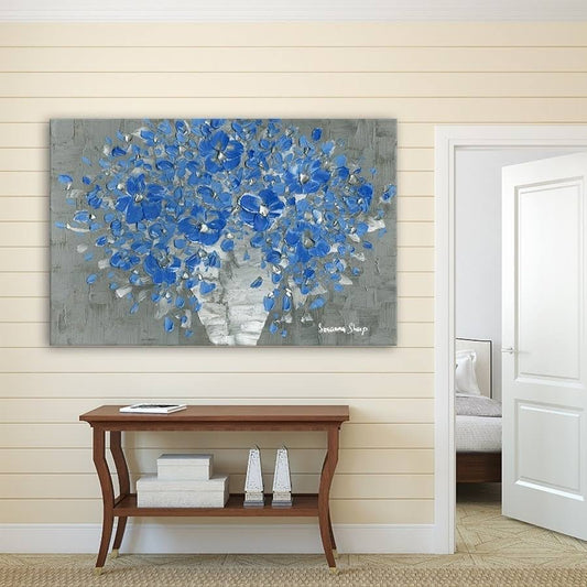 ArtWall Susanna Shaposhnikovas Blue Bouquet, Gallery Wrapped Canvas - 16x24