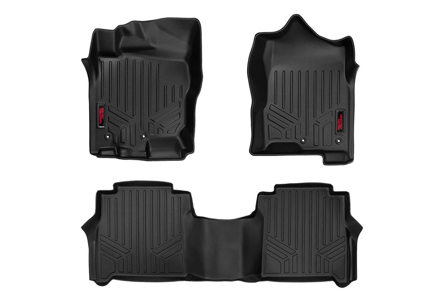 Rough Country Heavy Duty Floor Mats Front/Rear-16-20 Nissan Titan, Titan XD Crew Cab - M-81712