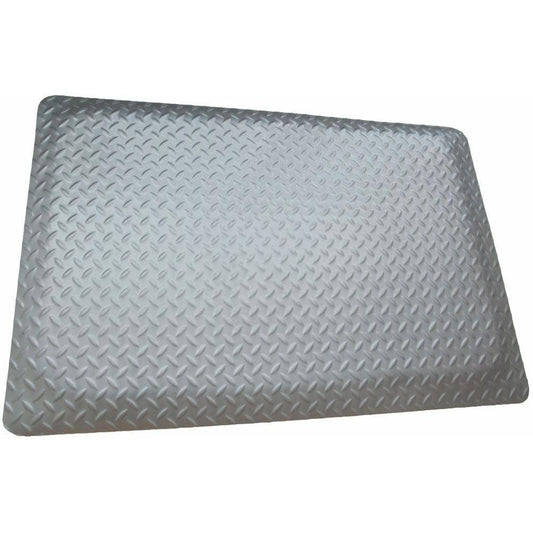 Rhino Anti-Fatigue Mats Diamond Plate Anti-Fatigue Mat Gray 4 ft. x 12 ft. x 15/16 in. Commercial Mat