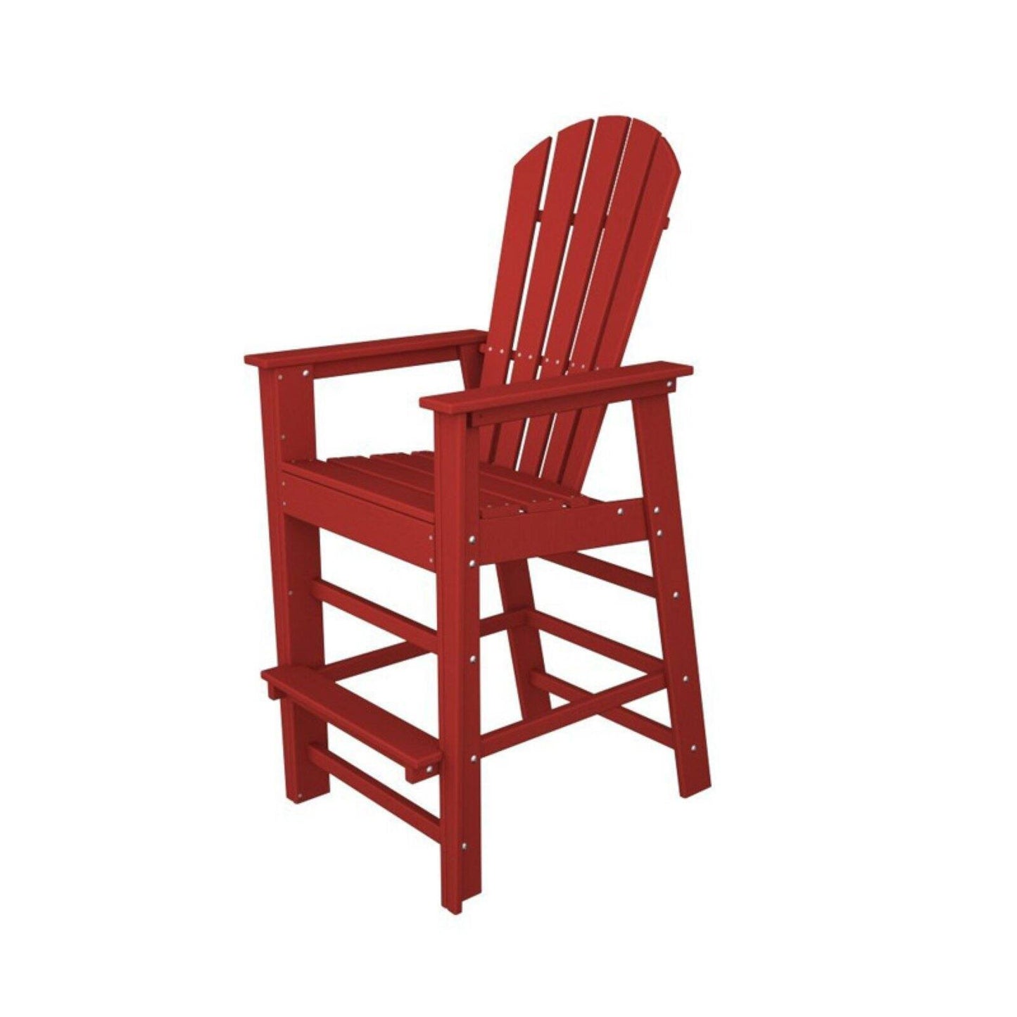 POLYWOOD South Beach Bar Chair - Sunset Red