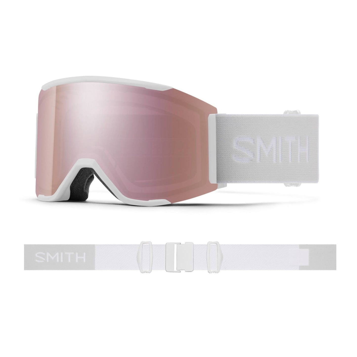 Smith Squad Mag Goggles White Vapor Chromapop Everyday Rose Gold