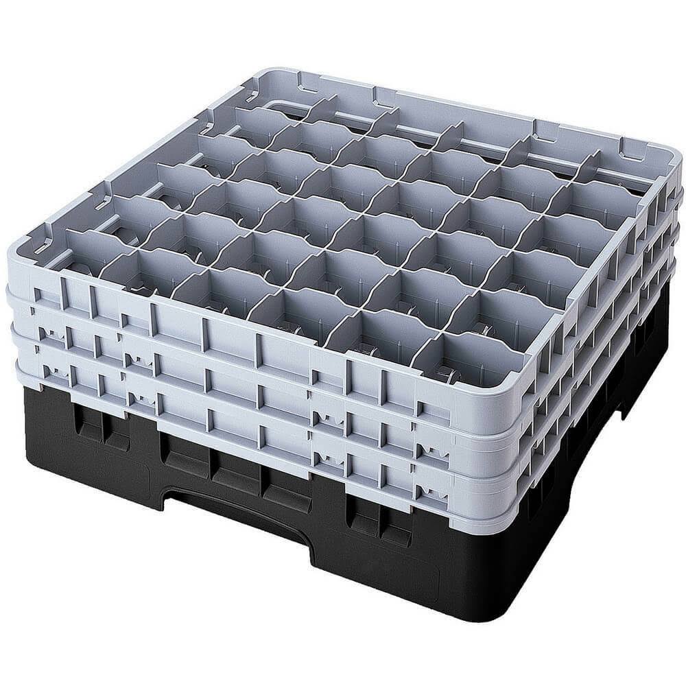 Cambro 36S738110 36-Compartment Glass Rack - Full Size - Black