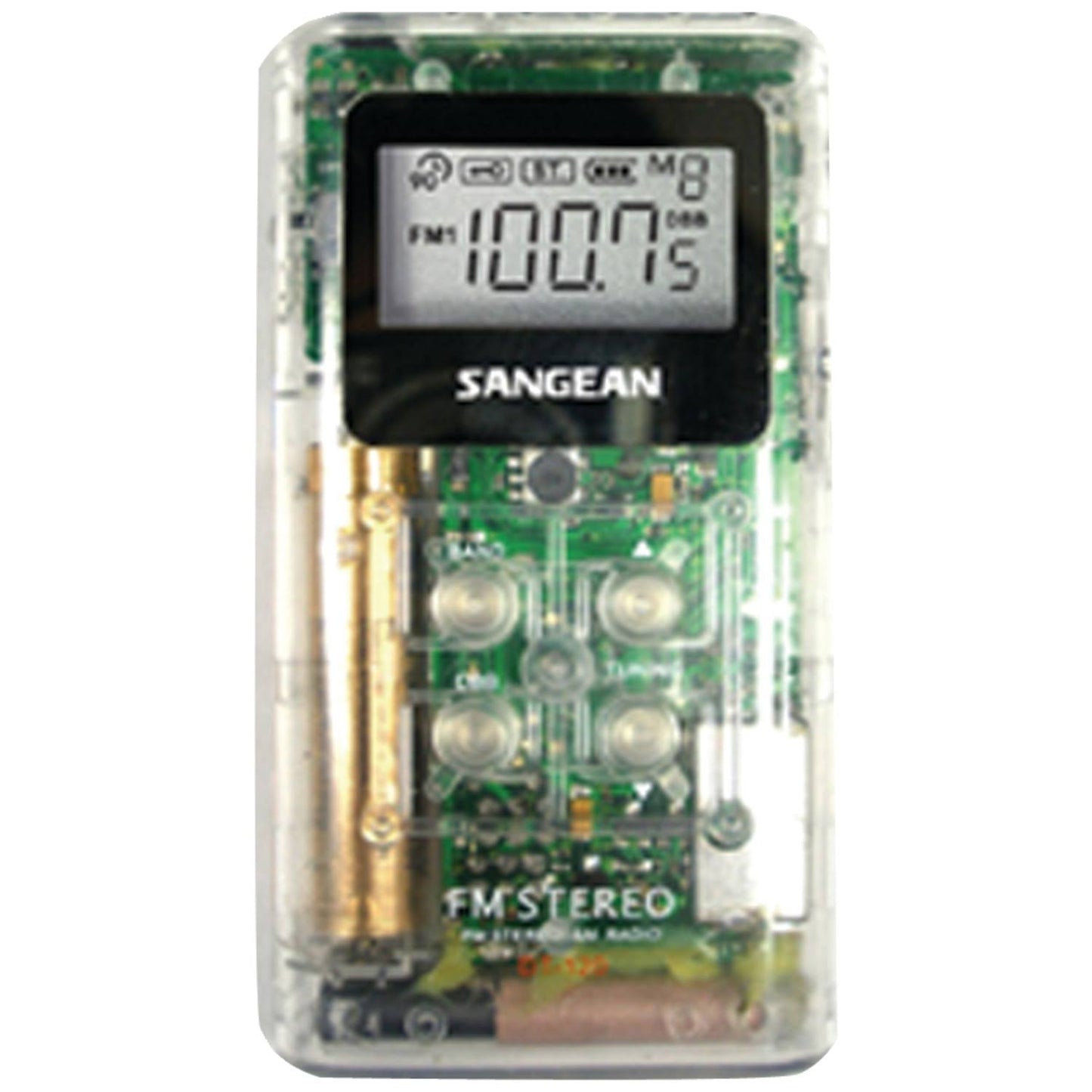 Sangean Dt-120 AM/FM Pocket RADIO Clear