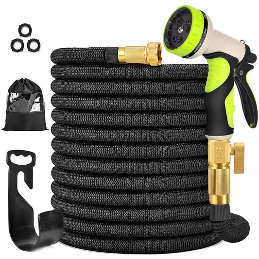 WeGuard 3/4 in. 100 ft. Expandable Garden Hose Flexible Water Hose with 10 Function Nozzle Durable 3750d Water Hose