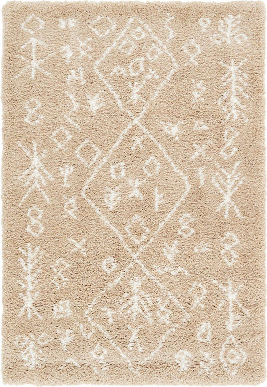 Unique Loom Tribal Rabat Shag Area Rug - 5 x 8 - Taupe