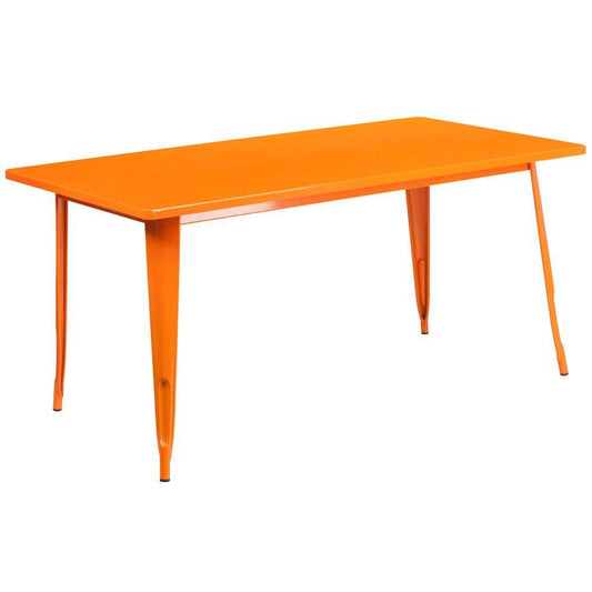 Carnegy Avenue Orange Rectangle Metal Outdoor Bistro Table