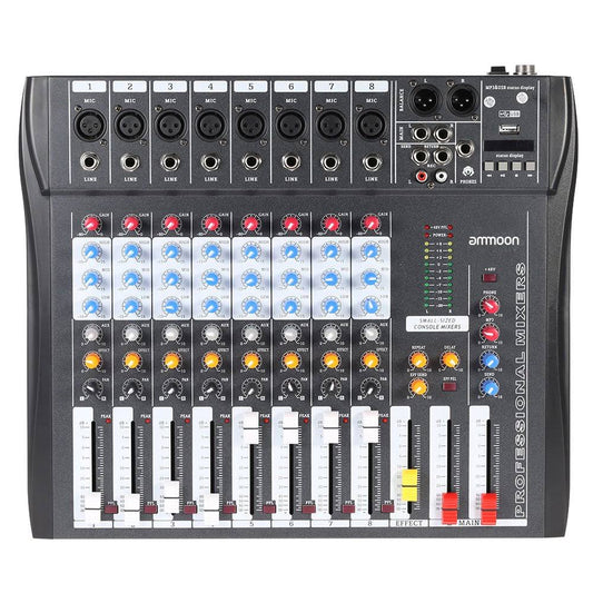 Ammoon Ct80s-usb 8 Channel Digtal Mic Line Audio Mixing Mixer Console