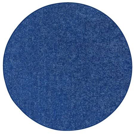 Solid Color Indoor Area Rugs, Royal - 5 Round, Blue