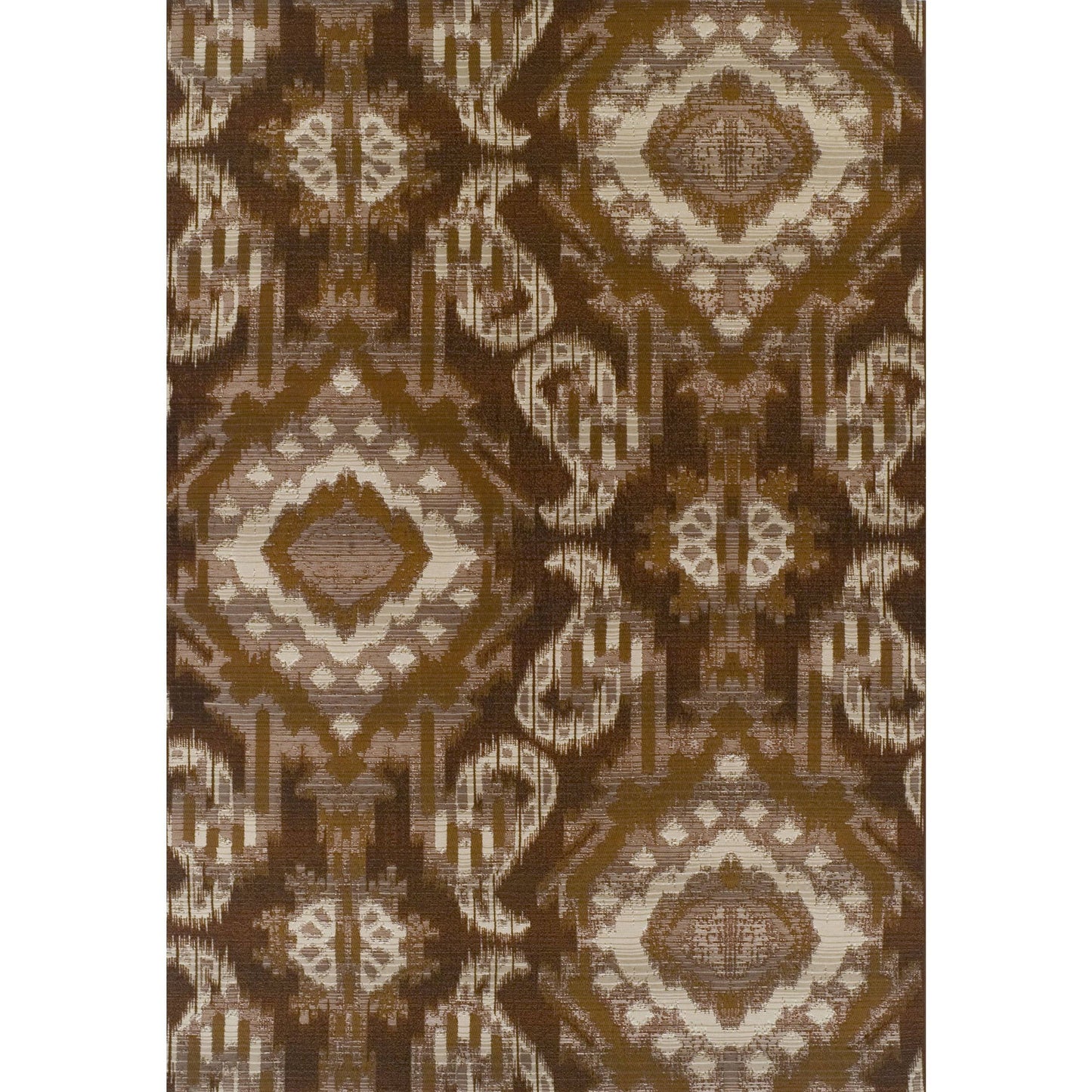 Addison Freeport Indoor/Outdoor Ikat Brown Area Rug, Size  51 inchx7