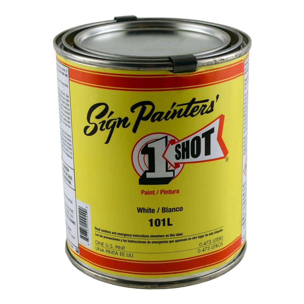 1-Shot Lettering Enamel White Pint Can