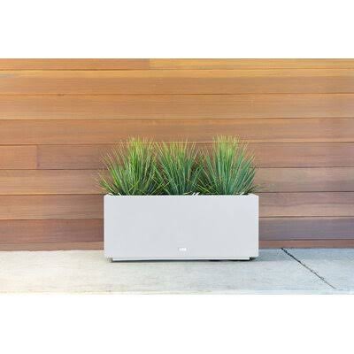 Veradek Metallic Series Long Galvanized Steel Planter Box - Size 16 H x 38 W x 15 D, Color White