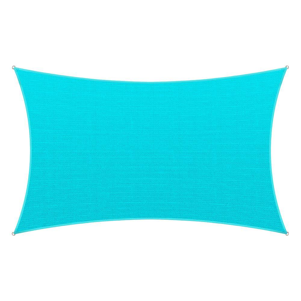 Amgo 12 ft. x 20 ft. Turquoise Rectangle Shade Sail