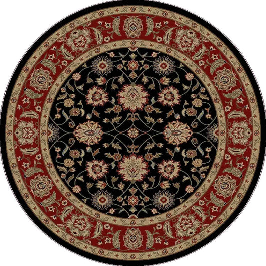 Concord Global Trading Ankara Zeigler Area Rug Black: 5-ft 3-in Round