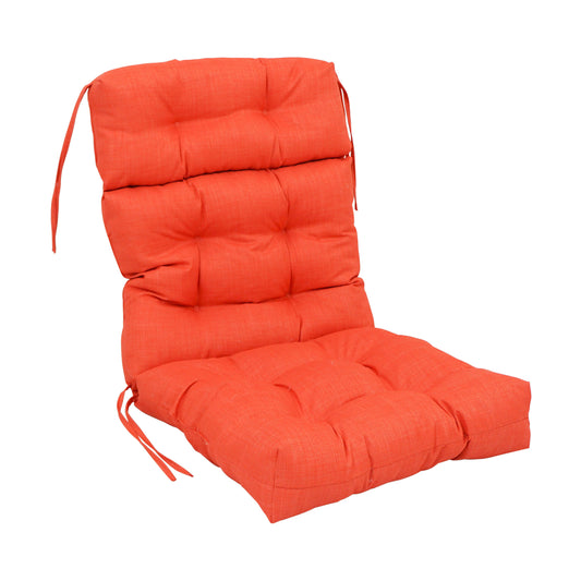 Blazing Needles 22-inch by 45-Inch Spun Polyester Solid Outdoor Tufted Chair Cushion Orange-Color