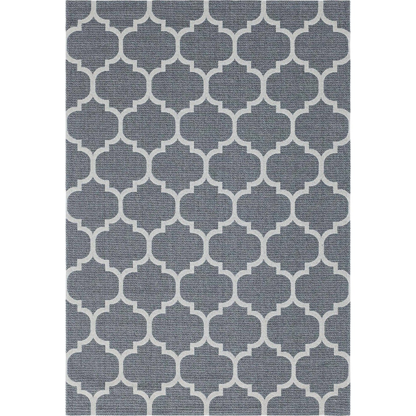 Unique Loom Decatur Trellis Dark Gray/Ivory 6 ft. 4 in. x 9 ft. Area Rug