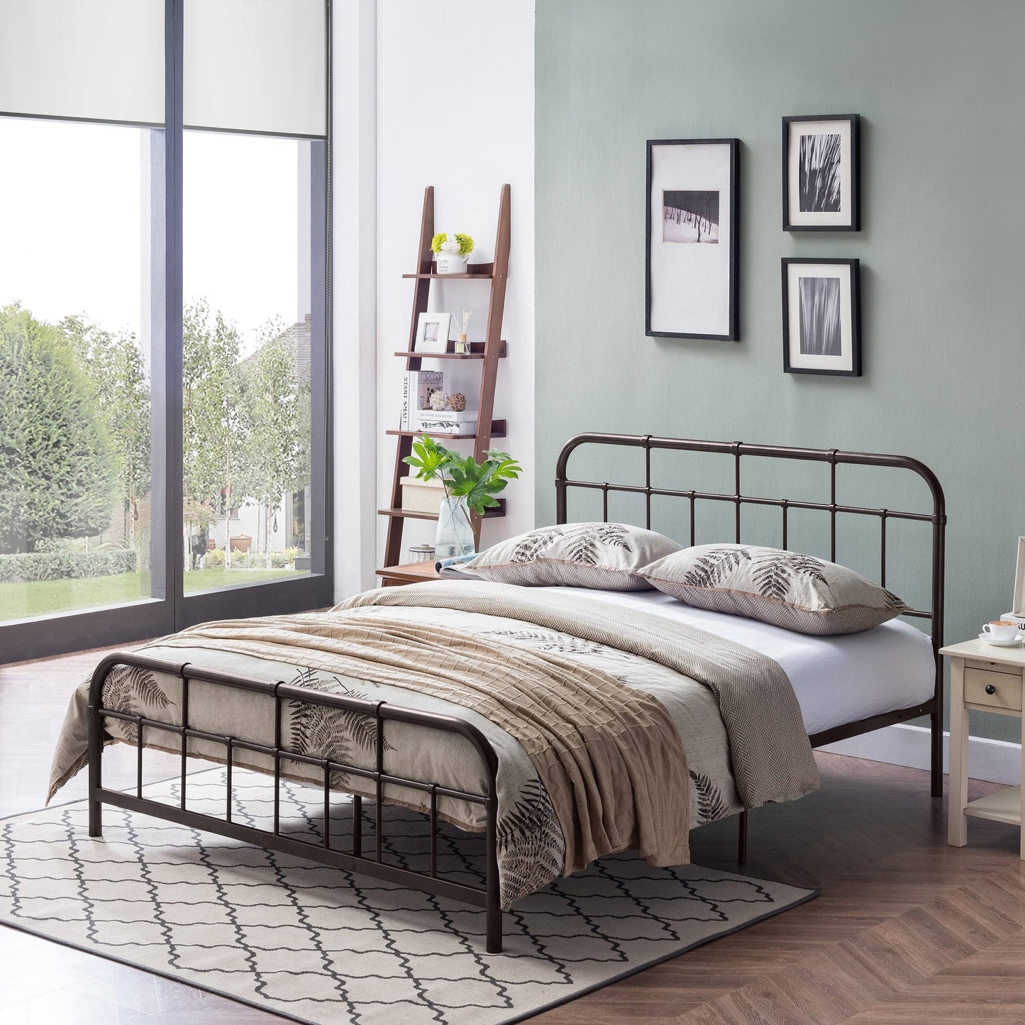 Christopher Knight Home Berthoud Industrial Bed Frame by, Size Queen, Bronze