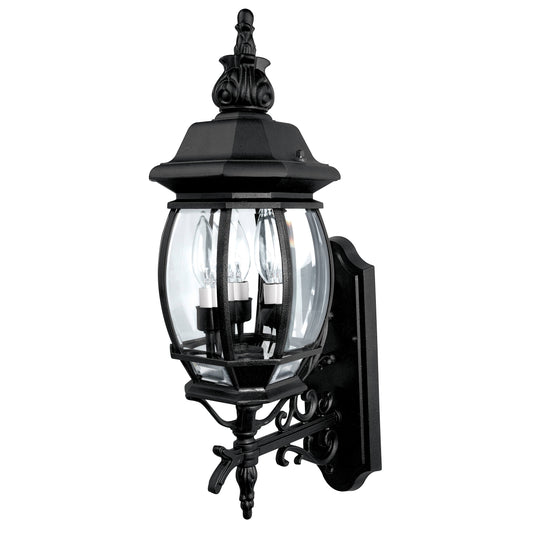 Capital Lighting 9863BK - French Country 3 Light Outdoor Wall Lantern, Black