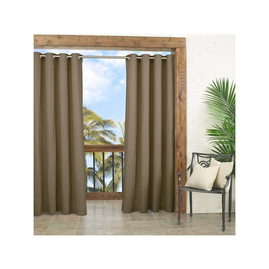 Parasol Key Largo Solid Indoor/Outdoor Curtain Panel, Dark Taupe