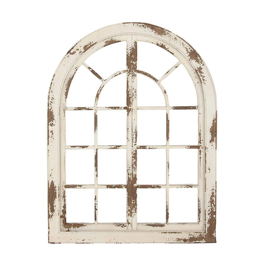 Decmode Arched Window Wood Wall Decor White