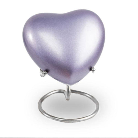 Bronze Keepsake Urns - Extra Small 3 Pounds - Lilac Purple Lineas Heart, Size One Size