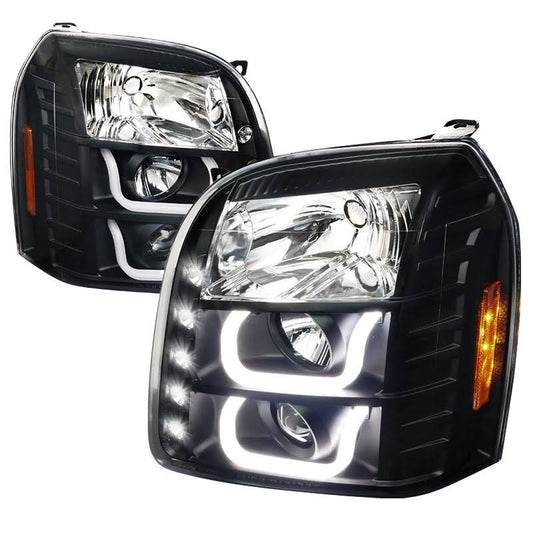 Spec-D Tuning 2LHP-DEN07JM-V2-TM GMC Yukon XL Denali 1500/2500 Black Halo LED Projector Headlights