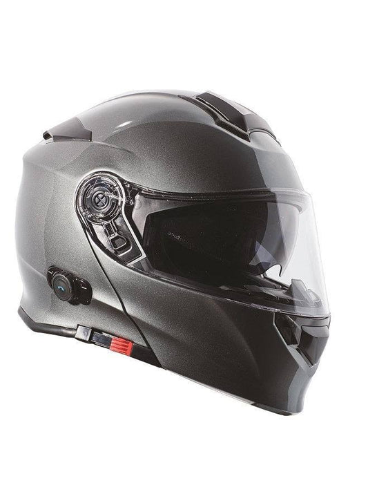 Torc T-28 Solid Full Face Modular Motorcycle Helmet United Silver / M