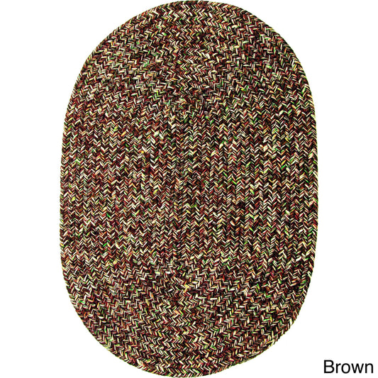 Rhody Rug Sandi Indoor/Outdoor Braided Rug - Brown 10 x 13 Oval