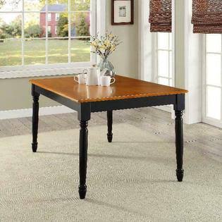 Better Homes Gardens Autumn Lane Farmhouse Dining Room Table, Black and Oak