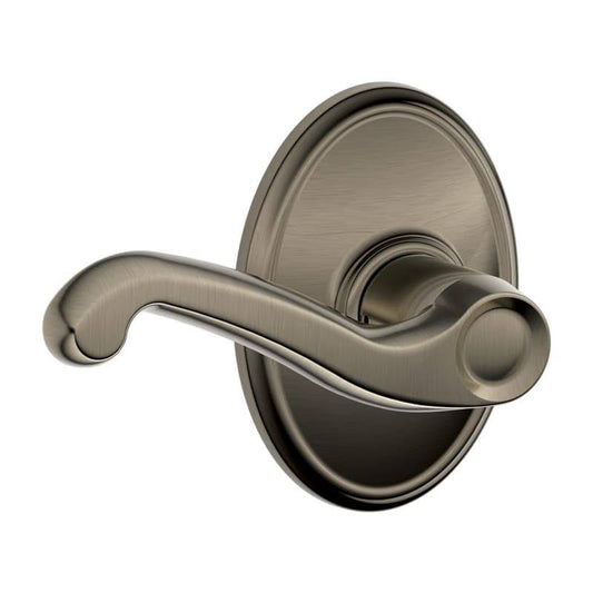 Schlage F10FLA620WKF Wakefield Collection Flair Passage Lever, Antique Pewter