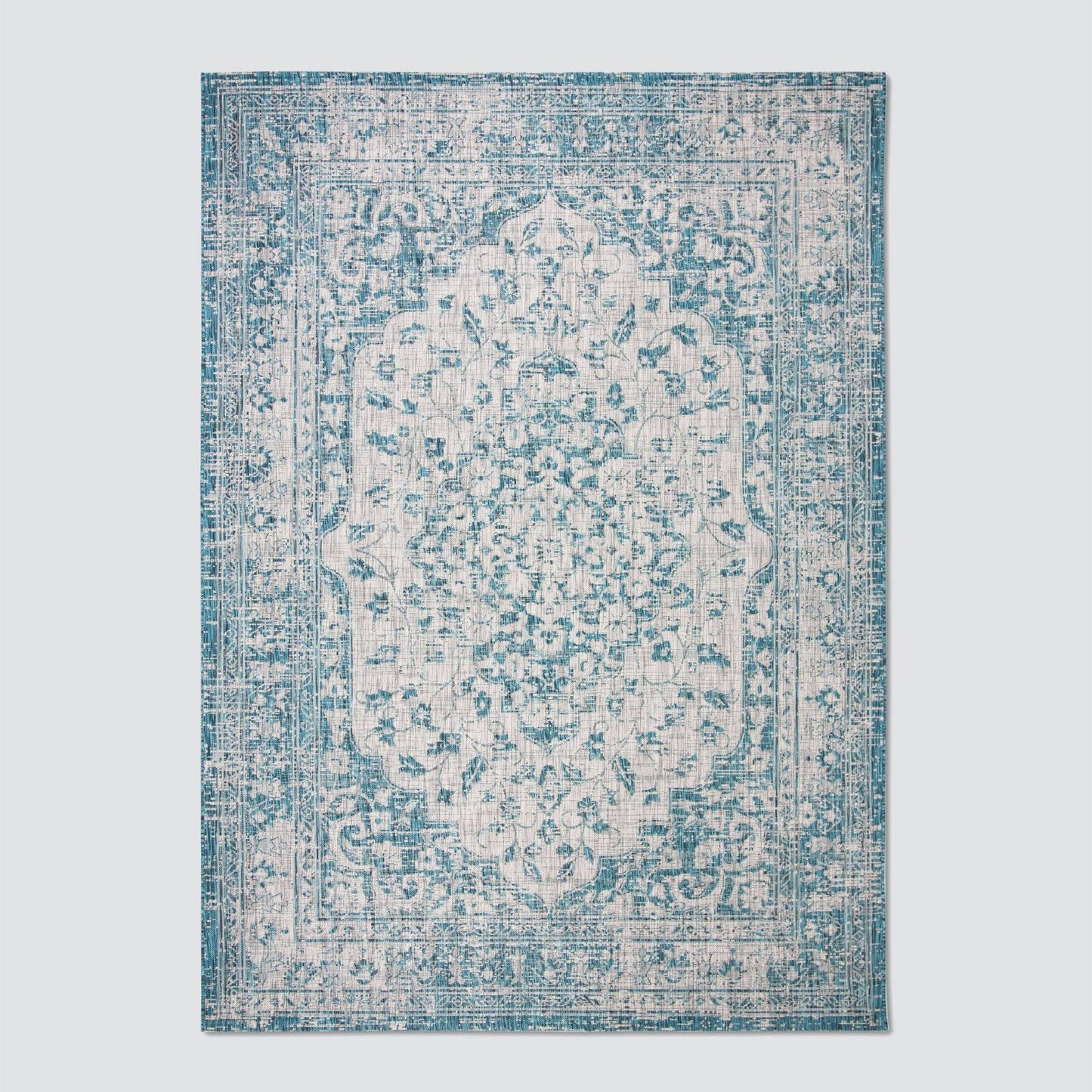 Safavieh 8 x 11 Courtyard CY8720-372 Teal / Cream Rug