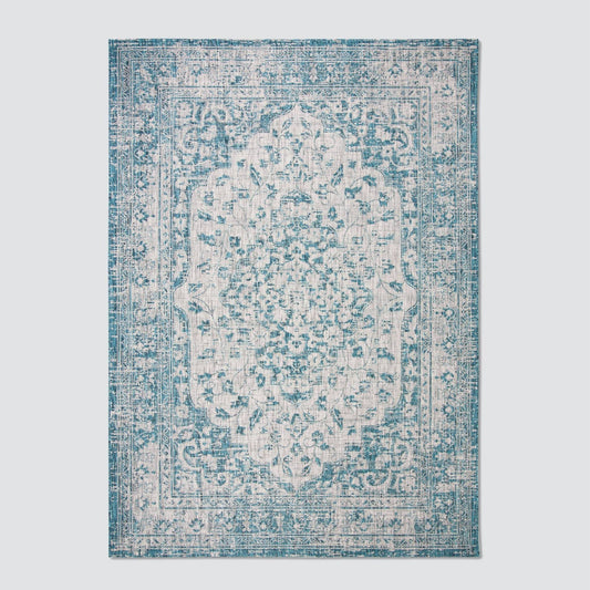 Safavieh 8 x 11 Courtyard CY8720-372 Teal / Cream Rug