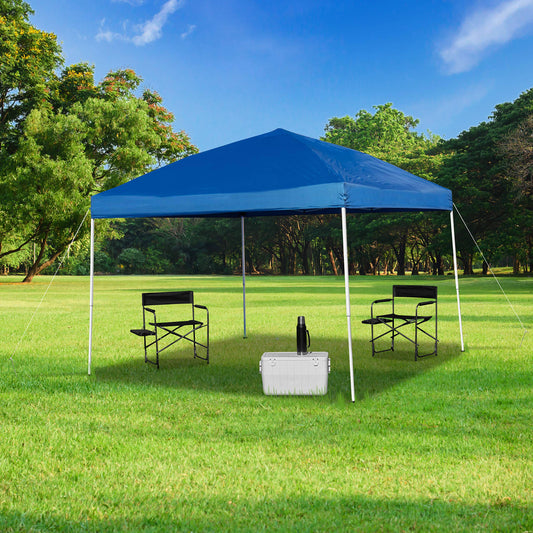 Flash Furniture 10x10 Blue Outdoor Pop Up Event Slanted Leg Canopy Tent with Carry Bag