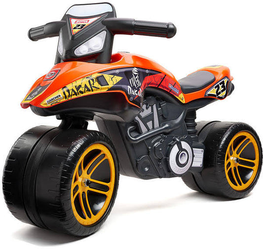 Falk F506D Ride-On Push-Along Kid Motorbike Dakar Balance Bike for 2 Year Kids Orange