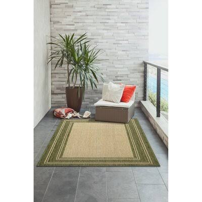 Desantiago Green/Beige Indoor/Outdoor Area Rug Highland Dunes Rug Size: Rectangle 66