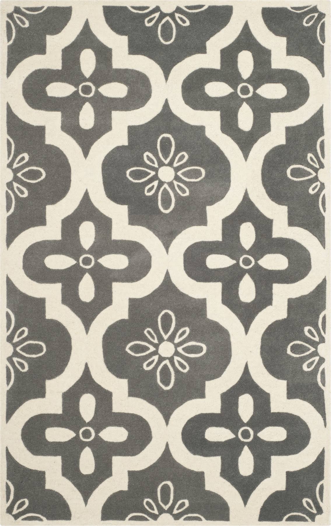 Safavieh Chatham CHT751D Dark Grey / Ivory Rug 5 x 5 Square