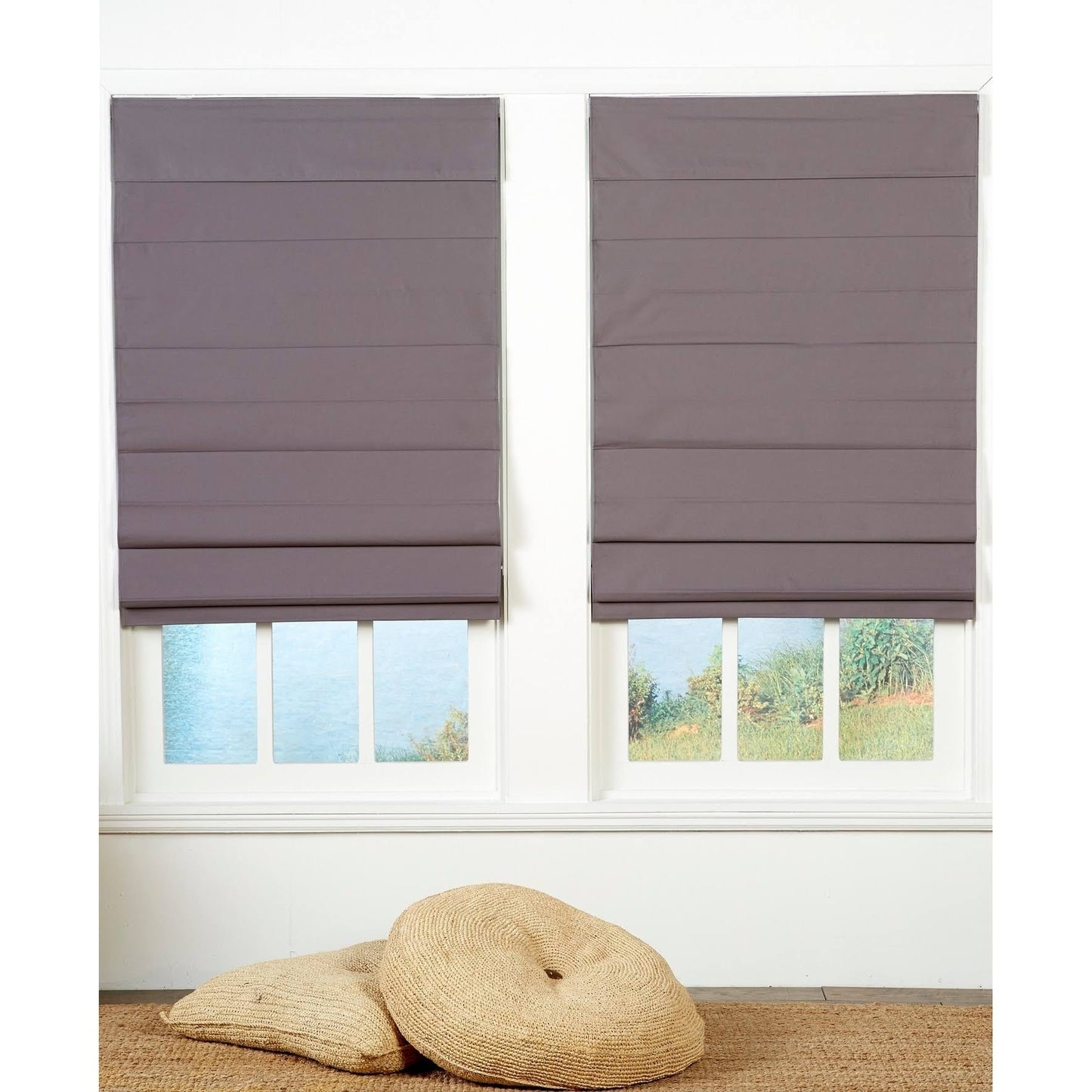 Taylor Olive Halfway Grey Insulating Cordless Roman Shade - 30 x 72