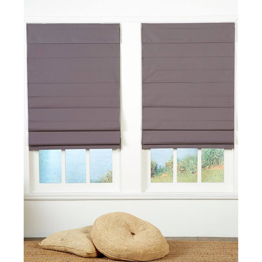 Taylor Olive Halfway Grey Insulating Cordless Roman Shade - 30 x 72